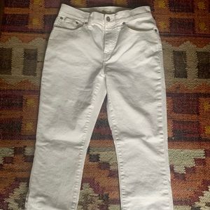 NWOT Madewell pure white Straight Cropped jeans